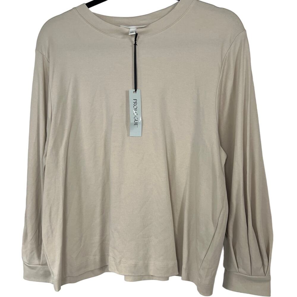 Prologue Women's Cream Bishop Long Sleeve Light Sweatshirt - Size Large - NWT
